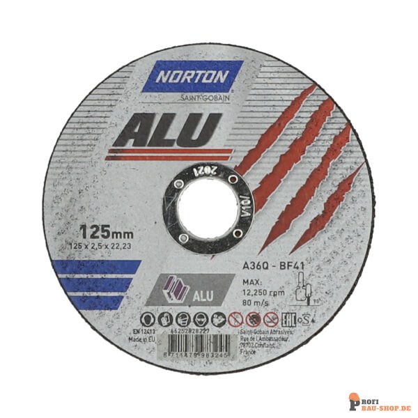 nortonschleifmittel/NORTON_schleifmittel_66252828227 Norton Alu Aluminium Cutting Disc 125x2.5x22.23 GRIT 36_133152